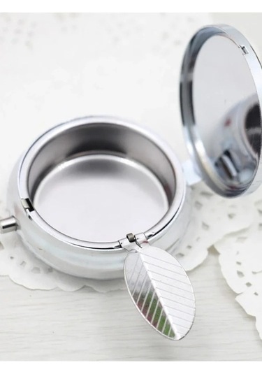 Ulzyvf Yuvarlak Taşınabilir Tablası Sigara Şekil Renkli Mini Metal Küllük Çevre Dostu Anahtarlık 1 Adet