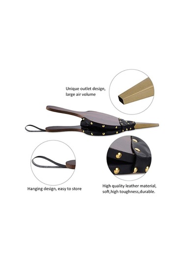 Yuntech01 Küçük Boy Ahşap-deri Ateşlik Fırçası, Mangal Ve Ofis İçin Hava Blowerı Çok Renkli