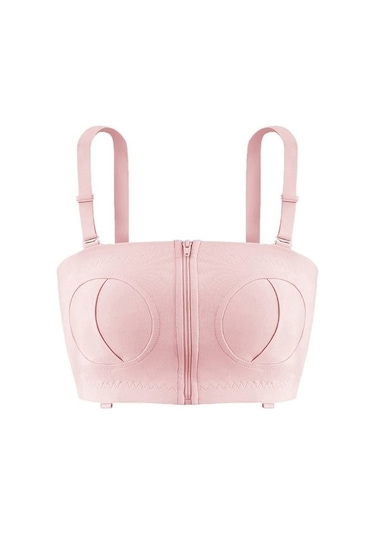 Agahome Pamuklu Ayarlanabilir Süt Sağma Sütyeni - Pembe, Emzirme Destekli, Yurt Dışından