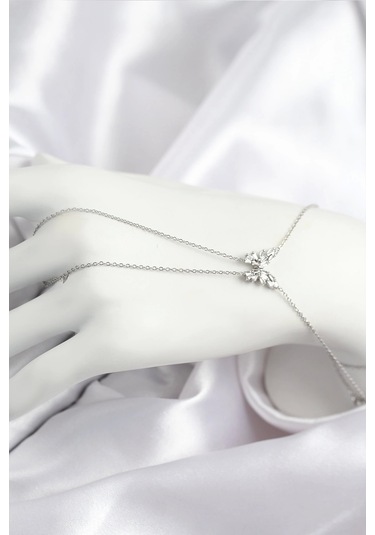 Pirinç Zirkon Taşlı Kelebek Model Gümüş Renk Şahmeran - Tj-sn716 Çok Renkli