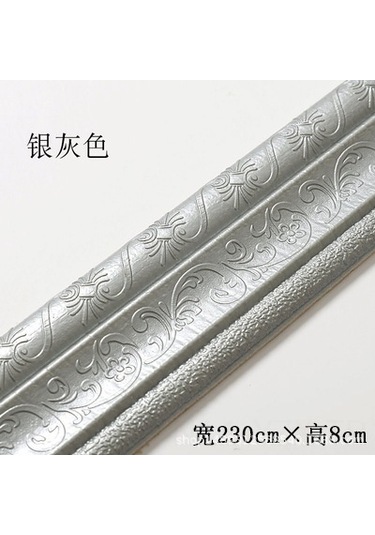 Yaozixa Ev Dekorasyonu İçin 3d立体 Otomatik Yapıştırmalı Ayak Çizgisi - Su Geçirmez, Tv Arka Planı Çerçevesi, Gri Renk, 230cm X 8cm Diğer