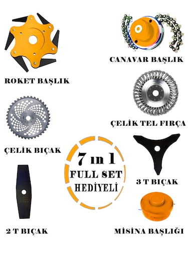 Eisenn EX-553 Sırt Tipi 7in1 Benzinli Tırpan Çim Biçme Makinesi