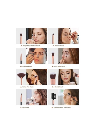 Reedark 14 Parçalık Profesyonel Makya Fırçası Seti - Fondöten, Allık, Göz Farı Ve Daha Fazlası İçin