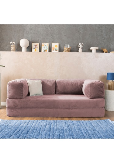 Argimo Godila Çok Amaçlı Sofa Çift Kişilik Yatak Koltuk Pembe