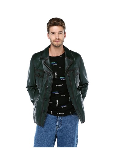 Dericlub E-1024 Hakiki Deri Erkek Ceket-Yeşil