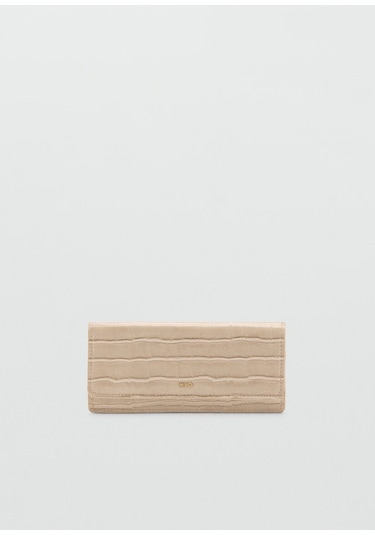 Timsah Derisi Görünümlü Bozuk Para Cüzdanı Bej