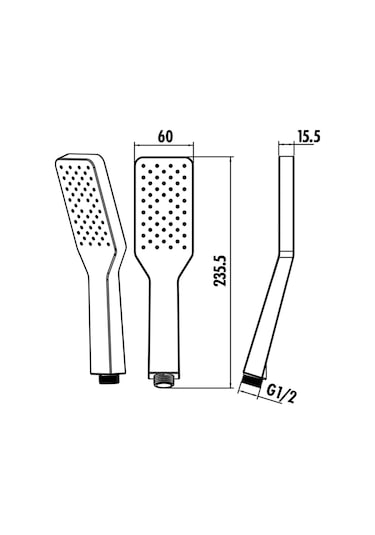 Creavit Sh630sm Tepe Duş Sistemi Kare Mat Siyah