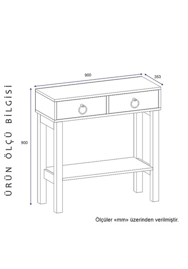 Aynalı Dresuar Vaks Demir Ayak Çırağan Antrasit