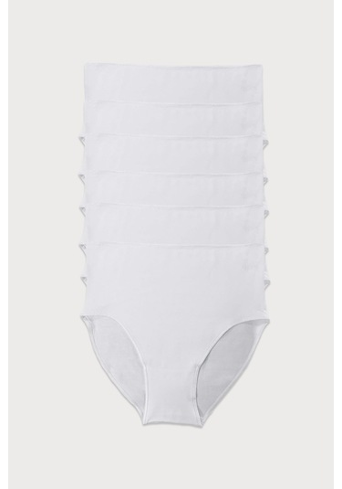 Malabadi Kadın Beyaz 6 Lı Paket Modal Yüksek Bel Slip Külot 1955 Beyaz