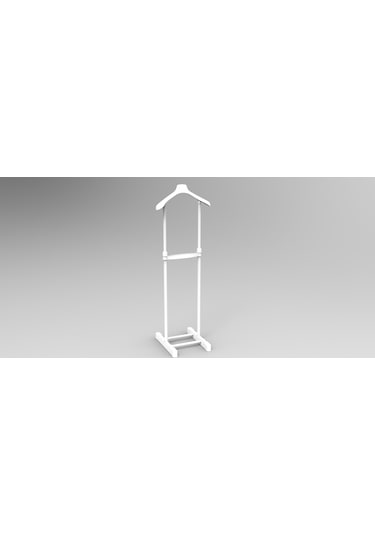 Lerato Tek Tepeli Dilsiz Uşak Elbise Askısı Beyaz