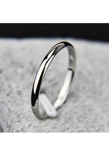 Fastbuy Kadın Paslanmaz Çelik Titanyum Yüzük, Boy: 8, Gümüş Renk, Styilli Takı Gümüş