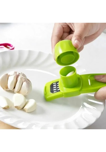 Liangmei 1 Paket Mini Sarımsak Değirmeni Yaratıcı Sarımsak Presi Yeşil