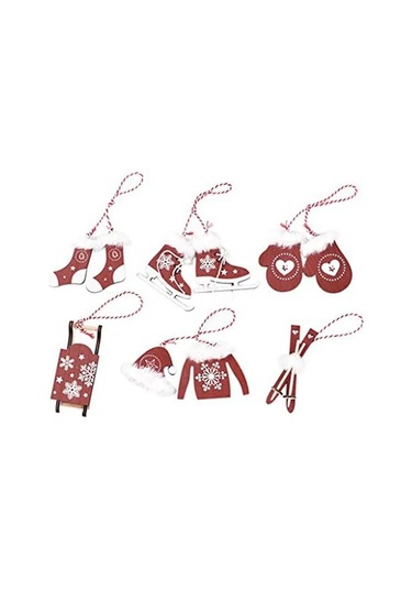 Noel Ağacı Süsleri Mini Ahşap Eldiven Çoraplar Giysiler Şapka Kızak Kayak Asılı Süsler Etiketler Tatil