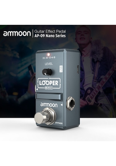 Ammoon Ap-09 Nano Loop Elektro Gitar Efekt Pedal Looper Gri