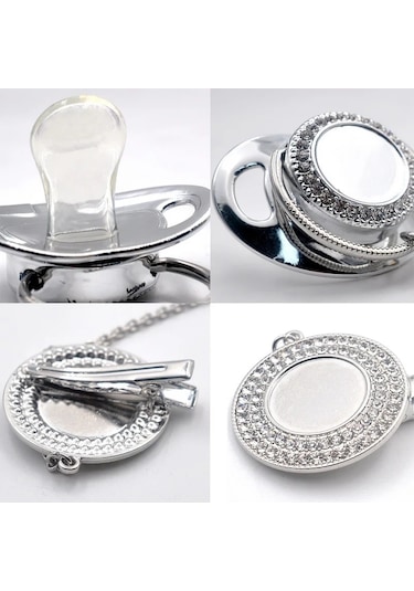 Emzik Tutucu Bling Bpa  Silikon Lüks Emzik Ve Ler İçin Kafa Kahverengi Kahverengi