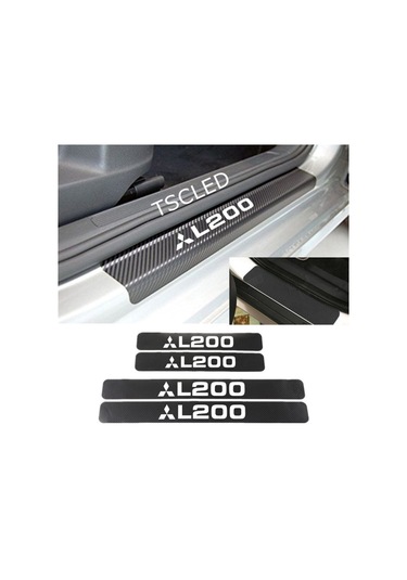 Mitsubishi L200 Karbon Kapı Eşiği Koruma Sticker (4 Adet)