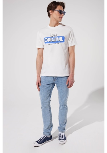 Lee Luke Slim Fit Dar Kesim Normal Bel Açık Mavi Esnek Jean Kot Pantolon L719PXC11 Mavi