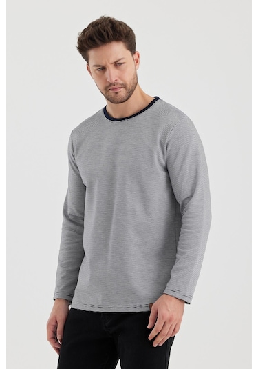 Alexander Gardi Alexandergardı Desenlı Yırtmaçlı Regular Fit Sweatshırt E22-751 00 001