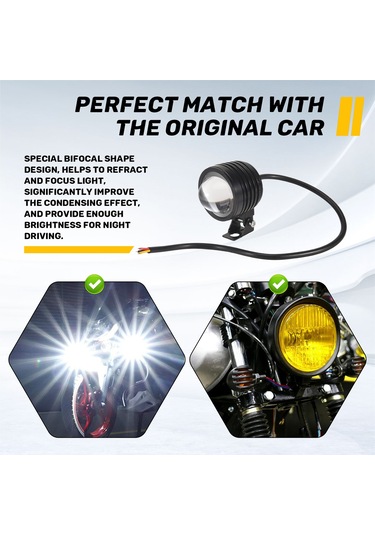 3 İnç Motosiklet Farı 30w 6000lm Balık Gözü Led Motosiklet Işık Far Sürüş Sis Spotları