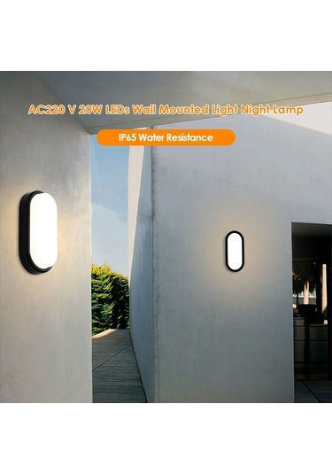 Tongxida Ip65 Suya Dayanıklı 20w Led Duvar Lambası - Beyaz, Dış/iç Kullanım, Kolay Kurulum, Enerji Tasarrufu Diğer