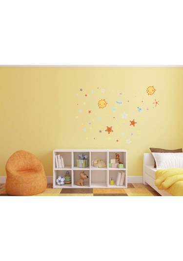 Duvar Süsü Sticker 2 Adet Uzaylı Desenli Pvc 70x50x0,5cm