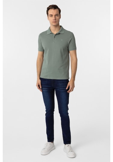 Süvari Su Yeşili Slim Fit Düz Polo Yaka Tişört