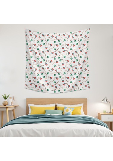 Noel Temalı Kare Duvar Gobleni 59x59 İnç, Oturma Odası, Yatak Odası Ve Genç Odası Süslemesi İçin