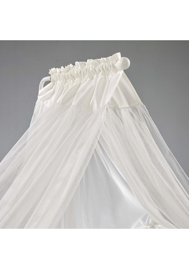 Meltem Kids Mondo Sallanır Ahşap Anne Yanı Beşik - 60x120 CM (Beyaz-Krem) Krem