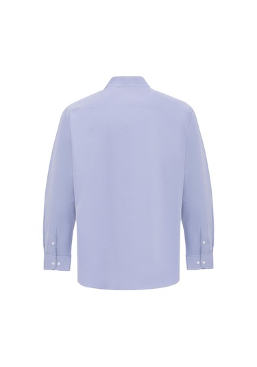 SÜVARİ Buz Mavi Regular Armürlü Klasik Yaka Gömlek Buz Mavi