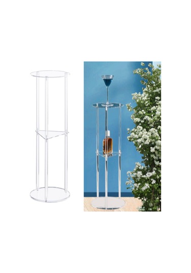 Suntek Şeffaf Akrilik Sehpa Yuvarlak Başucu Sehpası Balkon Ev