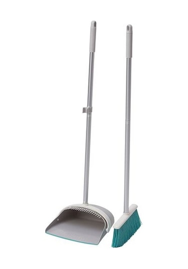 Ikea Katlanır Faraş ve Süpürge Turkuaz Gri