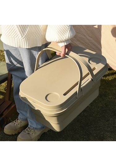 Katlanır Piknik Sepeti Bej