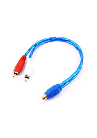 Yüksek Kalite Silikon RCA Dişi - 2 RCA Erkek  Anfi Y Ayırıcı Kabl