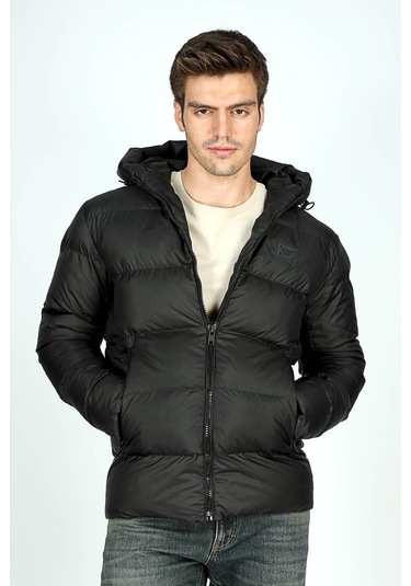 Lee Cooper Monce Erkek Kapüşonlu Mont Siyah-20504 Siyah