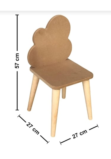Boyanabilir Ahşap Mdf Kare Çocuk Oyun Aktivite Masa Sandalye Seti Ahşap