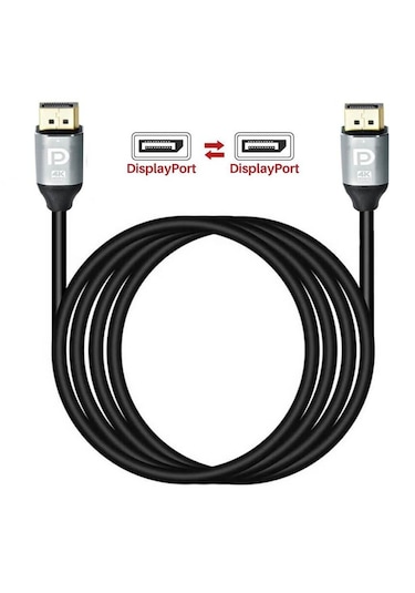 3 Metre Displayport To Displayport Kablo Dp 1.2 - Altın Kaplama