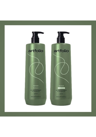 Artfolio Repaır Hasarlı Saçlar İçin Saç Şampuanı 1l Saç Kremi 1lseti Zayıf