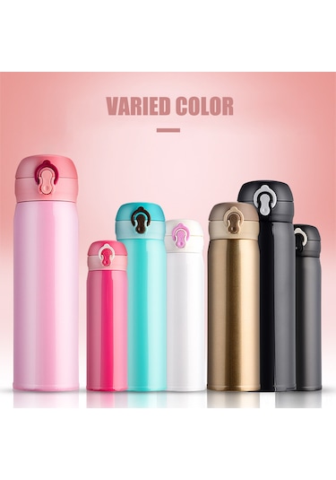 Ruicoo 500ml Mavi 304 Paslanmaz Çelik Vakumlu Bardak, 8 Kat Isı Yalıtımı Ve Damlacık Sağlama Özelliği, Tıklama Açma Kapağı İle Taşınabilir İçecek Kabı Mavi