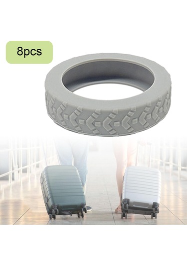 Homyl 8 Parça Bagaj Bavul Tekerlek Kapağı Ağır Açık-gri Açık Gri