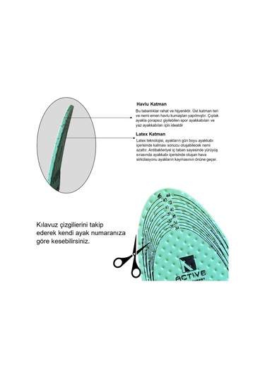 Active Team LX04 - Yazlık Lateks İç Tabanlık Hafif Doğal Havlu Kumaş