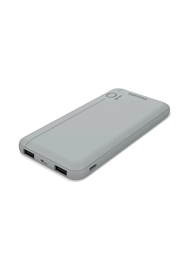 Philips DLP1810CW 10.000 mAh 2xUSB-A 2.1A USB-C Taşınabilir Powerbank Gri