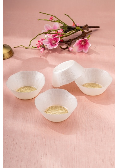 Emsan Golden 4 Parça Cam Konik Kase 13 Cm Gold