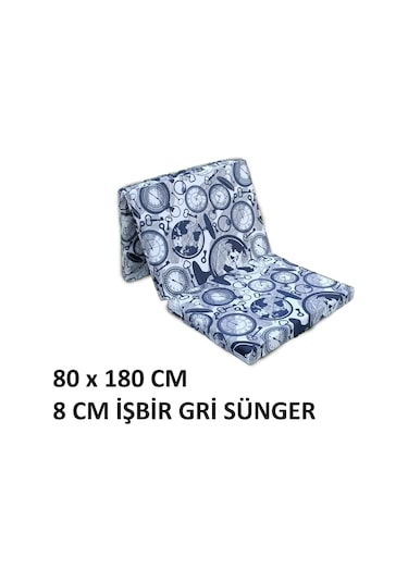 Katlanır Yer Yatağı Tek Kişilik Sünger Yatak 80x180 8 Cm