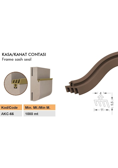 Contacall Ahşap Kapı Fitili Ahşap Kapı Contası Siyah 25 Metre Ortadan Trınaklı