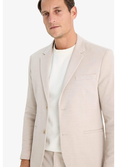 DeFacto Slim Fit Dar Kesim Astarlı Düğmeli Blazer Ceket N0503AZ25SPBG224