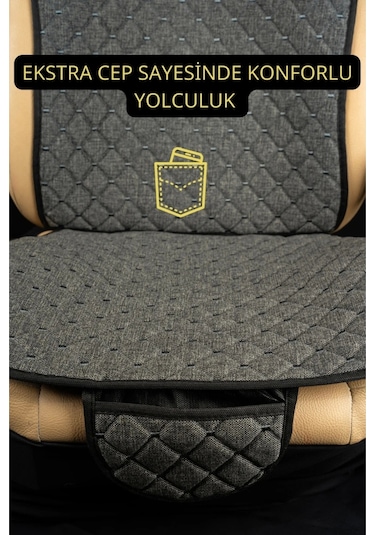 Kia Rio-2017-ve-sonrasi-tkmterletmez Kaymaz Keten Oto Minder Kılıf Komple Set 7 Parça Füme Ön Ve Arka