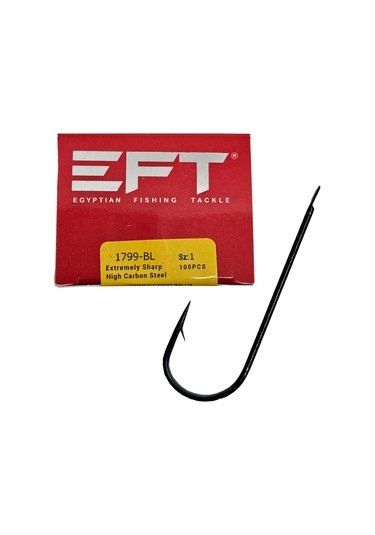 Eft Hook 1799 Siyah Düz İğne 100 Adet 1