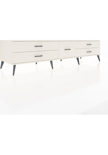 Kronos Tv Ünitesi 5 Çekmeceli 220x59x51 Aytaşı-antrasit/aytaşı Antrasıt/aytası - Aytası