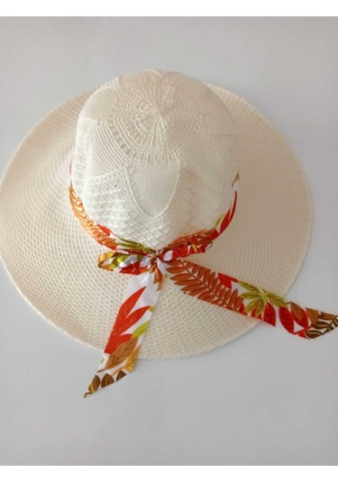 Ays Kadın Bej Hasır Plaj Deniz Gezi Şapkası Krem