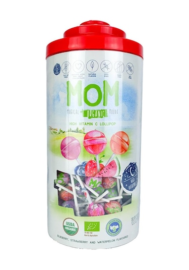 Silindir Organik Lolipop Çilek, Karpuz, Yaban Mersini Ve C Vitamini 200 Adet Diğer